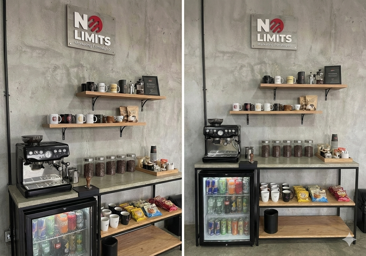 Escritório No Limits - Área de café e convivência